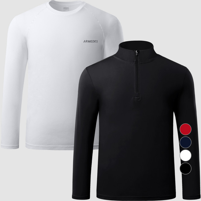 아르메데스 남성용 사방스판 쿨 티셔츠+집업 긴팔 티셔츠