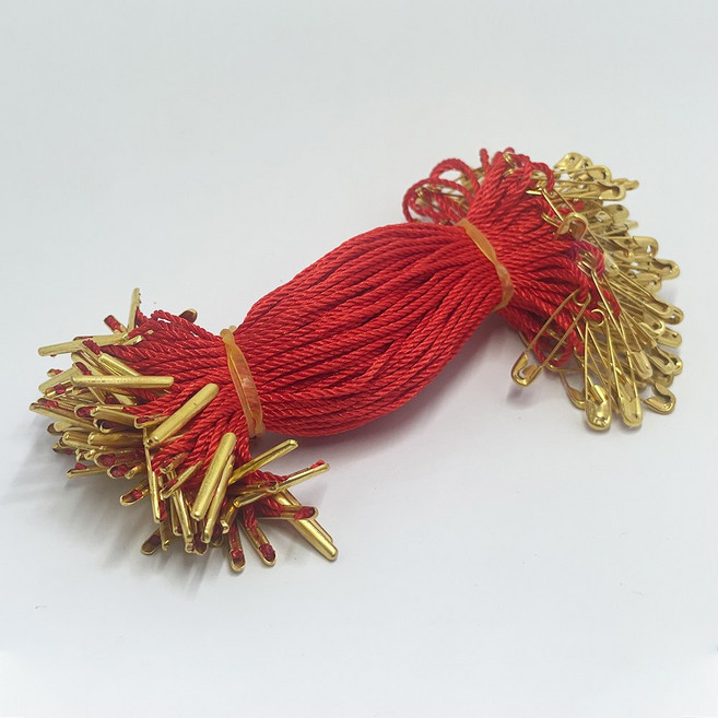 옴니스 실고리핀 [녹 안쓰는 동핀] 택고리핀 핀고리 상표끈 가격표 상표끈, 1000개, 레드실-골드핀