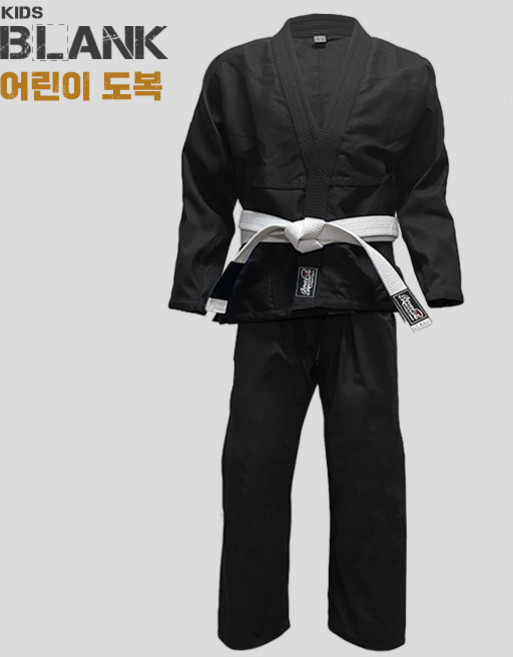스칸다 블랭크 주짓수도복(띠포함) 블랙_어린이용 라스트 사이즈 할인중 [JG-025], M00, 1개