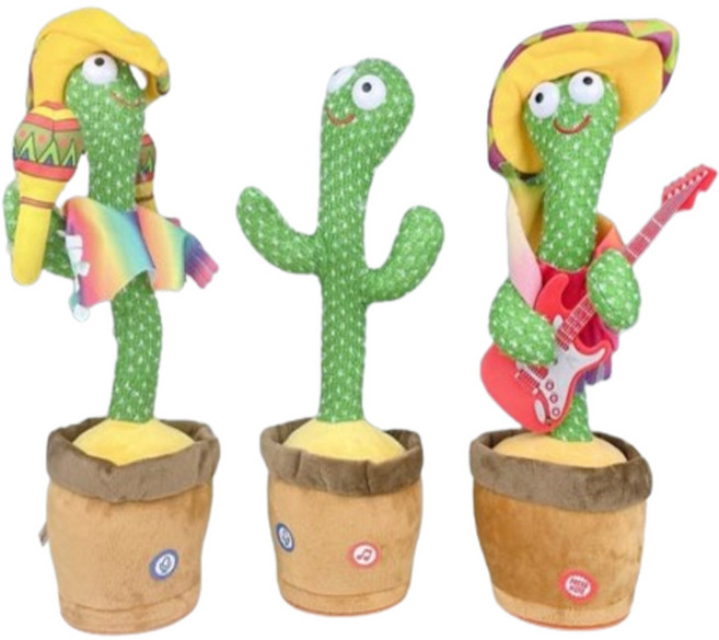 따라쟁이선인장인형 노래하는 댄스 삼형제 인형, 마라카스 선인장, 1개