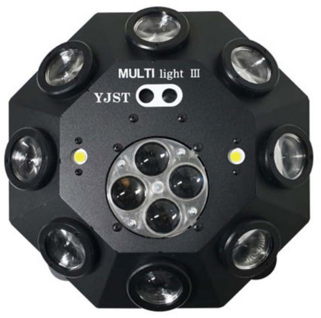 멀티라이트3 미러볼 복합 싸이키 특수조명 노래방 행사 7080 무대조명 볼링장 스피닝, 검정색