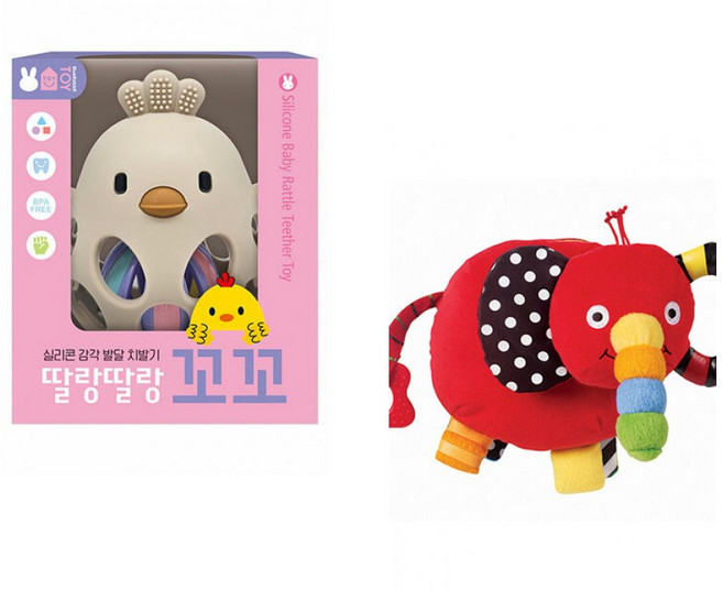 (블루래빗) 실리콘 감각 발달 치발기 : 딸랑딸랑 꼬꼬 + (블루래빗) 러블리 부 (전2권)