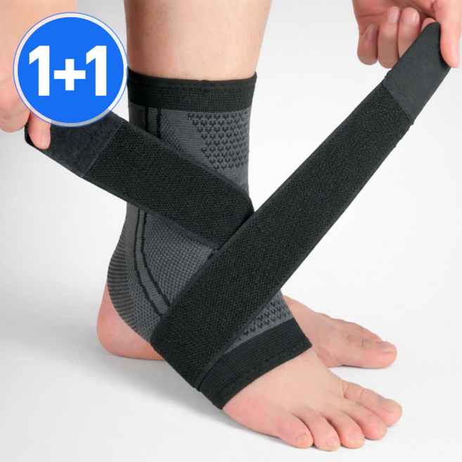 공온 360도 압박 고탄력 쾌적한 발목보호대 2P, 블랙, 1세트