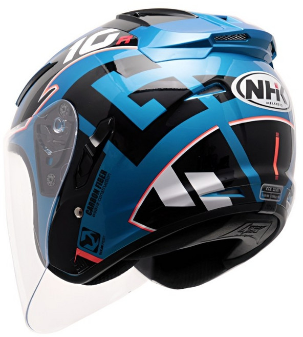 프로라이더스 오토바이헬멧 그래픽 NHK R1 헬멧 오픈페이스 하이바, G10 블루블랙 글로시, S