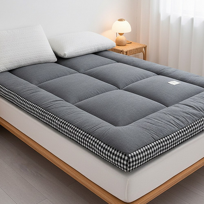 씽크라이프 세탁기OK 토퍼 매트리스 포근하고 편안한 사계절 숙면용 바닥 매트, 차콜그레이