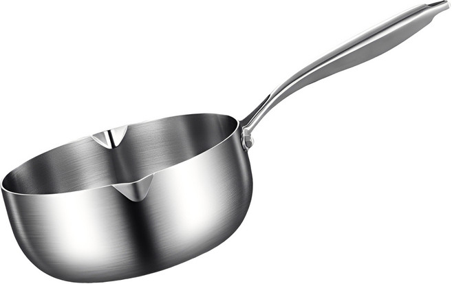 CookNest 인덕션 멀티팬 통5중 316 스텐 편수 라면 냄비, 1개, 은색, 18cm