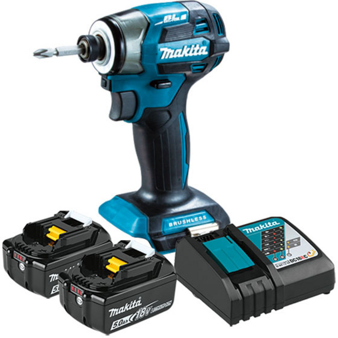 마끼다 DTD173RT2 (본체 중국제조) 충전 임팩드라이버 18V 5.0Ah 배터리2개 세트, 1개