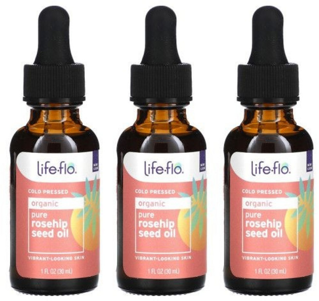 Life-flo 라이프프로 헬스 퓨어 로즈힙 씨드 오일 30ml 3병, 3개