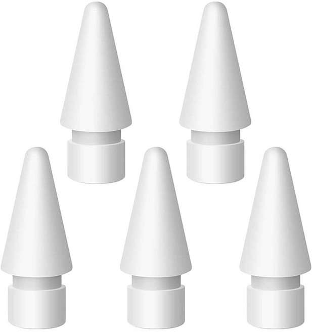 애플펜슬 펜촉 1세대 2세대 프로 호환용 USB-C 공용 교체용 팁, 5개, 화이트