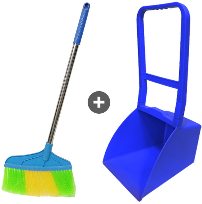 월드크린 블루링 스텐 타이탄비 + 컬러 외곽 쓰레받기 세트