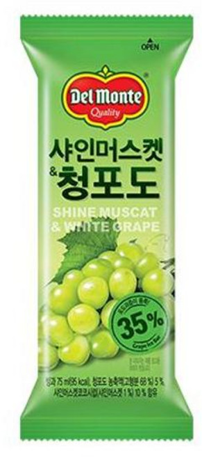 롯데 델몬트 샤인머스켓&청포도바 6개 빙과, 2세트, 75ml