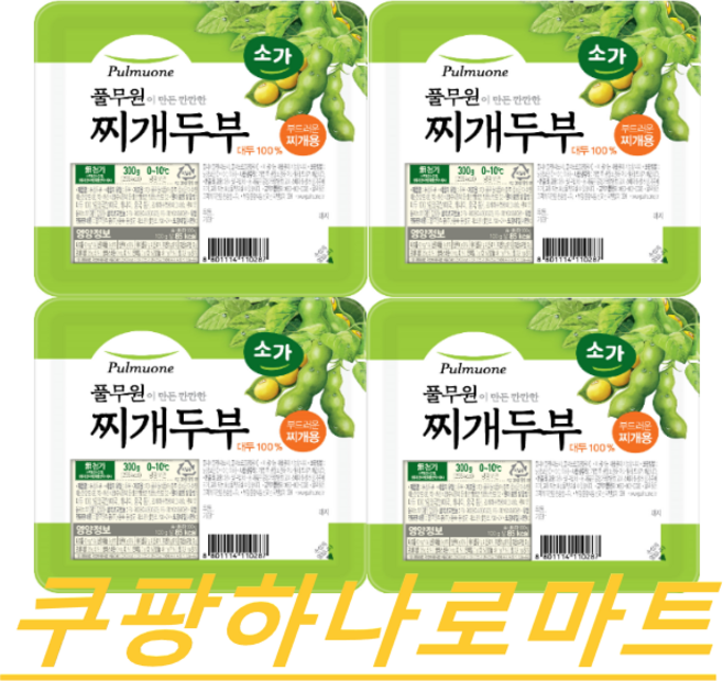 풀무원소가 부드러운찌개두부, 4개, 300g