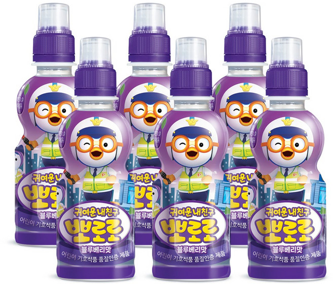 뽀로로 블루베리 235ml, 6개