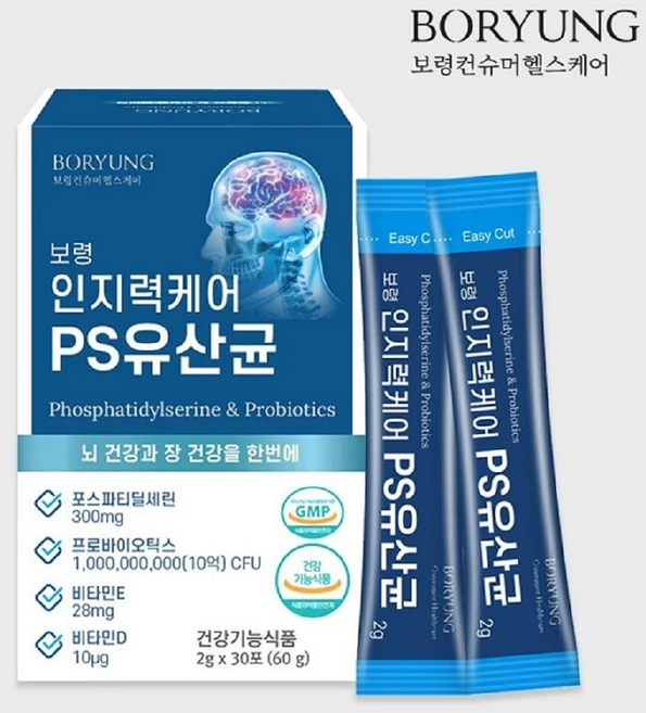 보령 인지력케어 PS유산균 30포, 30개, 30회분 - 쿠팡