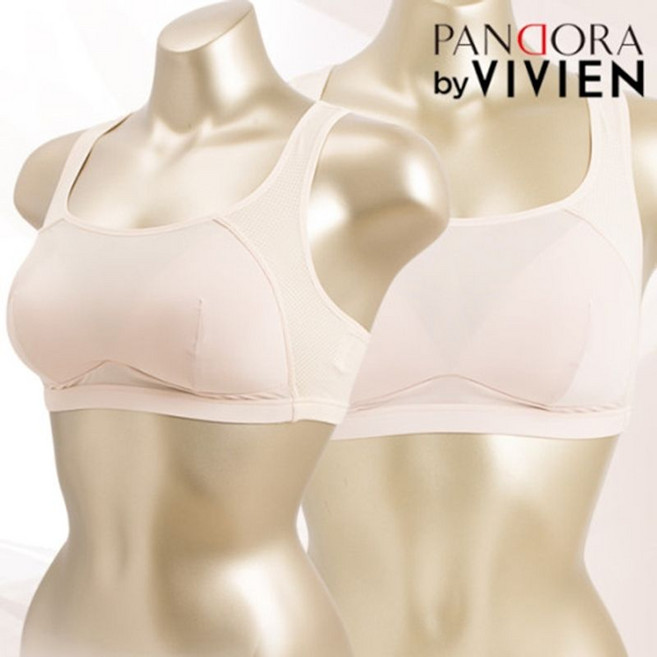 판도라바이비비안 VBR7094 메쉬 노와이어 브라탑