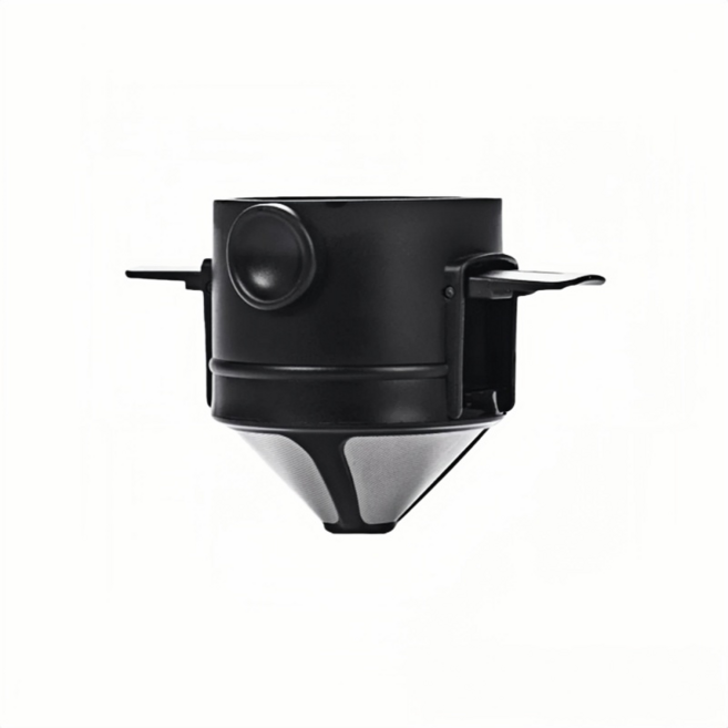 SIMELO 304不鏽鋼雙層可摺疊手沖, 1個, 小天使-黑色濾杯, 1L