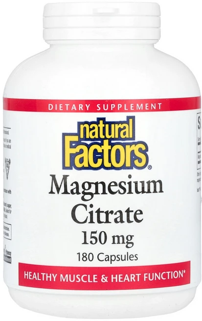 네추럴팩터스 마그네슘 시트레이트 150mg 캡슐, 2개, 180정 - 쿠팡