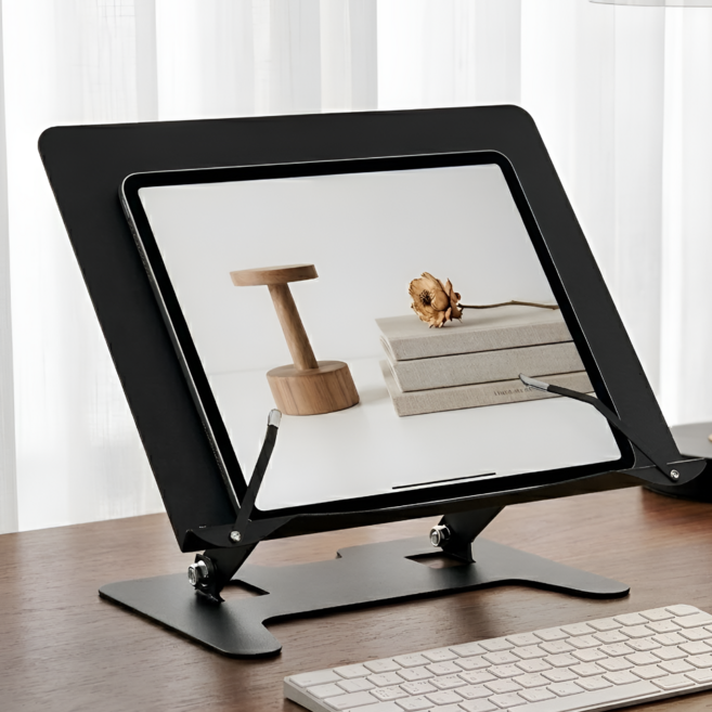모루아 철제 180도 각도조절 독서대, 블랙