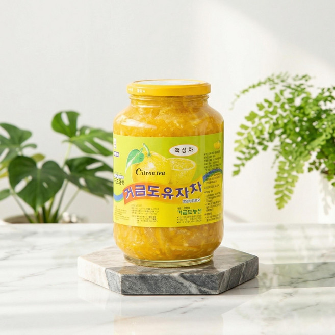 [25년 햇유자청]거금도 농원 고흥 유자청 2kg 유자차, 1개