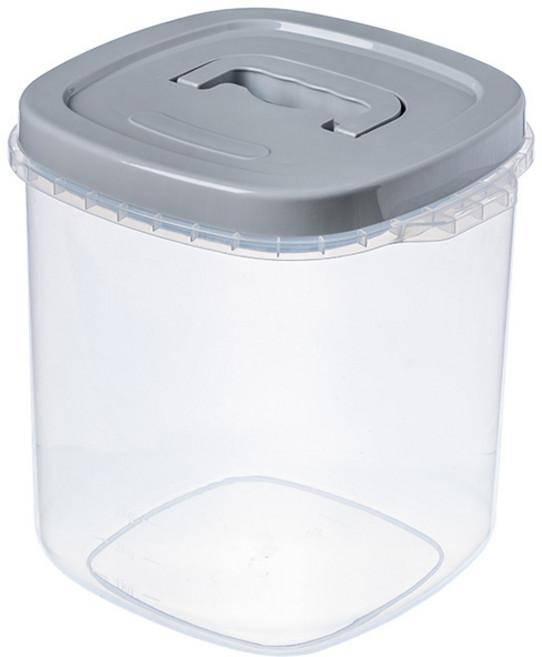 밀봉 된 쌀 양동이 주방 가정용 방습 곤충 계량 쌀 항아리 굵은 곡물 플라스틱 보관 상자, 투명한 회색 뚜껑 20kg 두꺼운 배달 컵, 1개