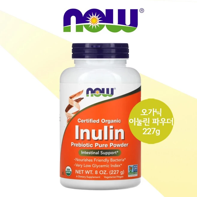나우푸드 인증 유기농 이눌린 프리바이오틱스 파우더 천연인슐린 Inulin 227g, 1개 - 쿠팡