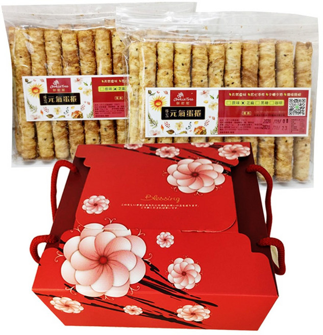 餅乾樹 手工蛋捲禮盒, 1個, 咖啡禮盒(40支)/(禮盒+禮袋)