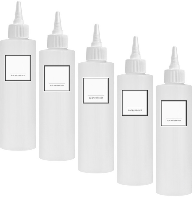 드리즐통 소스 소분용기 250ML 5개 화이트캡 국내산 용기 / 만능 소스통, 1세트