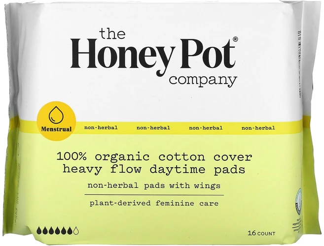 The Honey Pot Company 100% 유기농 순면 커버 헤비 플로 주간 패드 16개입, TheHoneyPotCompany100유기농순면커버헤비, 1개 - 쿠팡