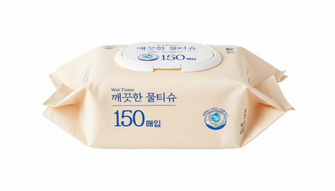 깨끗한 물티슈 150 매 (캡형) 18개