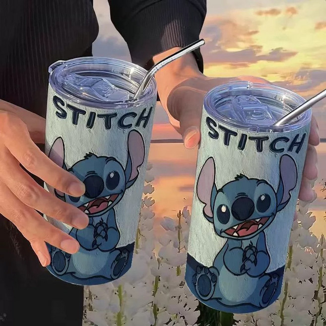 디즈니 스티치텀블러 릴로와스티치 핑크스티치 커플텀블러 캐릭터 스테인리스 빨대컵 콜드컵 스텐컵 얼음컵 머그, 스타일40, 1개