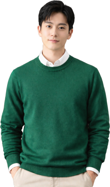 MS HOME 라운드 니트 긴팔 남성 빅사이즈