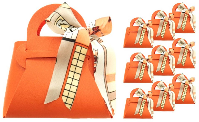 DD 가죽 구디백 답례품 스카프 가방 XL 사이즈, 오렌지10개