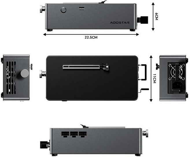 AOOSTAR AG02 eGPU독 파워서플라이내장 파워서플라이포함 확장, AG01 단일 800W 1개