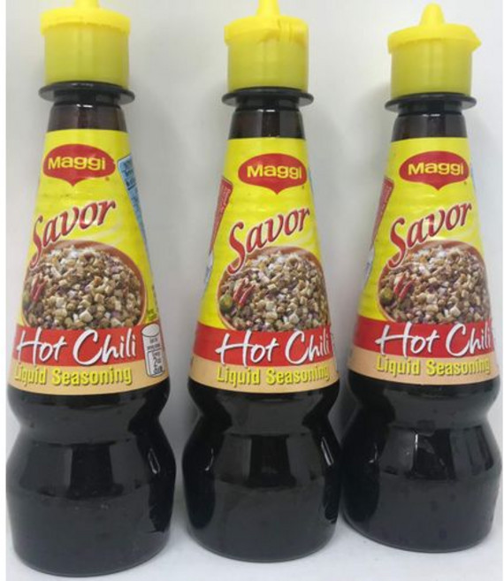 매기 사보르 액상 조미료 핫 칠리 130ml 3개 팩 Maggi Savor Liquid Seasoning (Hot Chili 3 Pack), 1개
