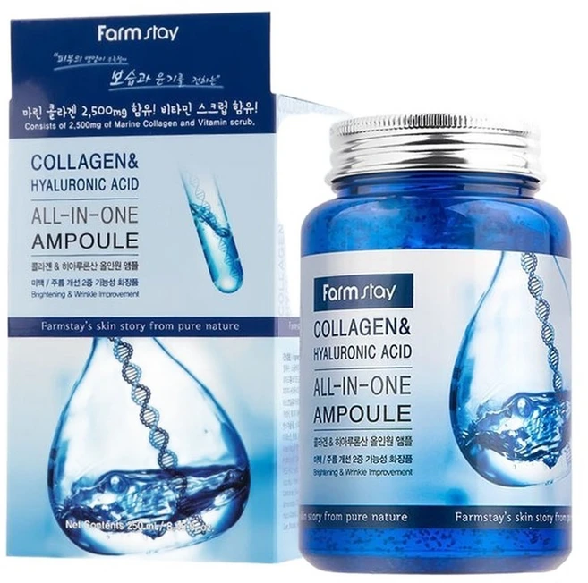 팜스테이 콜라겐 앤 히아루론산 올인원 앰플 250ml, 1개 - 쿠팡