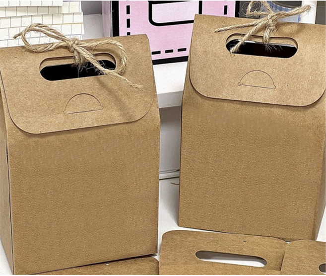 무지 손잡이 종이 쇼핑백 선물 포장 박스 20개 세트, 1세트, 베이지