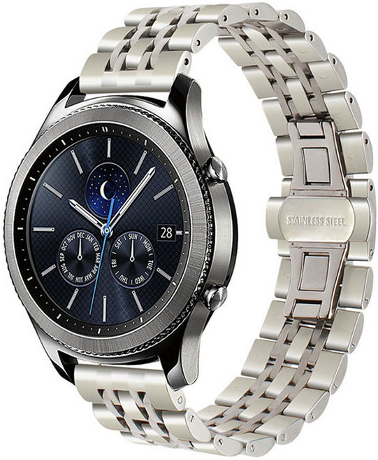 루아러블 갤럭시워치 호환 클래식 쥬빌레 메탈 스트랩 밴드, 실버