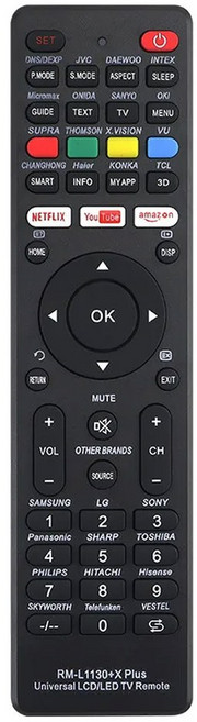 범용 교체 리모컨 12 브랜드에 L1130 모든 제어 RM L113 스마트 TV 박스, 02 Black
