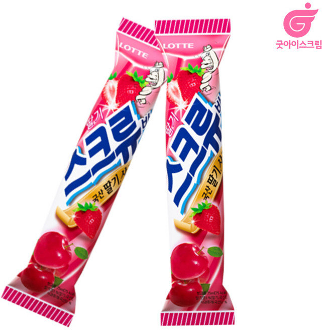 롯데제과 스크류바 한박스 아이스크림, 40개, 75ml