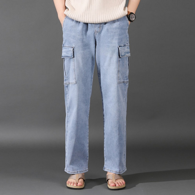 후앙스 와이드 씬 밴딩 카고 데님 팬츠 GZCP-5169