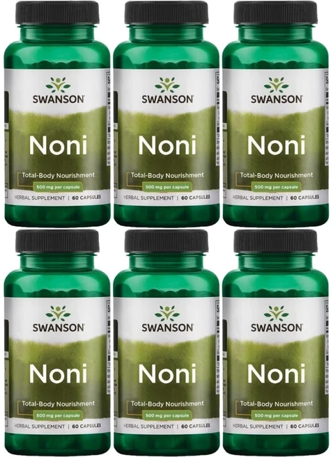 스완슨 노니 500mg, 60정, 6개 - 쿠팡