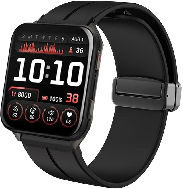 [Lamshaw] for Garmin Venu X1 스마트 시계 밴드 스포츠 실리콘 자석 교환 벨트 길이 조절 밴드 자기 벨트 교환 스트랩 스마트 시계용 (블랙 24mm), 상세페이지 참조, 상세페이지 참조