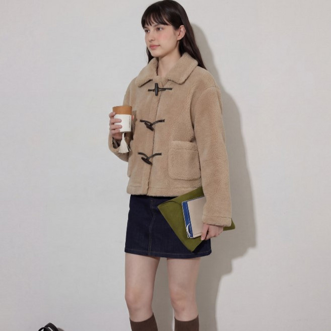 여성 데일리 퍼 더플 자켓 스웨이드 퍼자켓 하객룩 출근룩 하프자켓 기본자켓 빅사이즈 토글퍼자켓