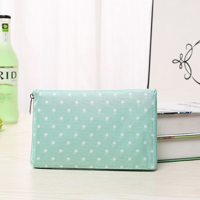 지퍼형 접이식 장바구니 에코백 시장바구니 시장가방, 1개, 민트