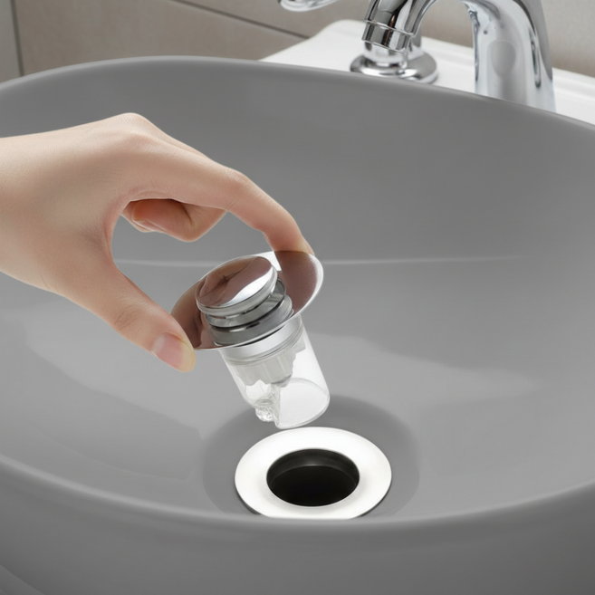 크로앤 세면대 배수구 악취 벌레 완벽 차단 마개, 1개