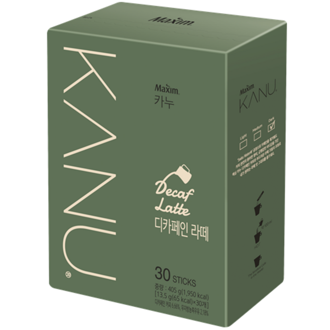 맥심 카누디카페인라떼30Tx3개, 13.5g, 30개입, 3개