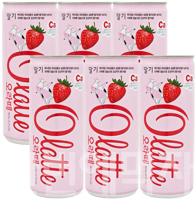 오라떼 동아오츠카 딸기, 240ml, 6개