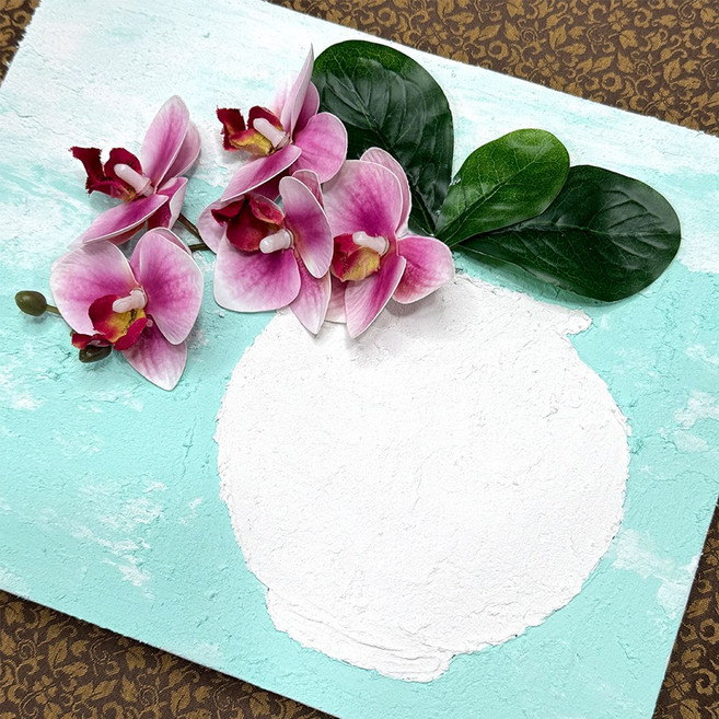 하비코 스컬프쳐 페인팅 호접란 달항아리 액자 DIY 방과후 시니어 미술 수업, 연핑크, 화이트, 1개