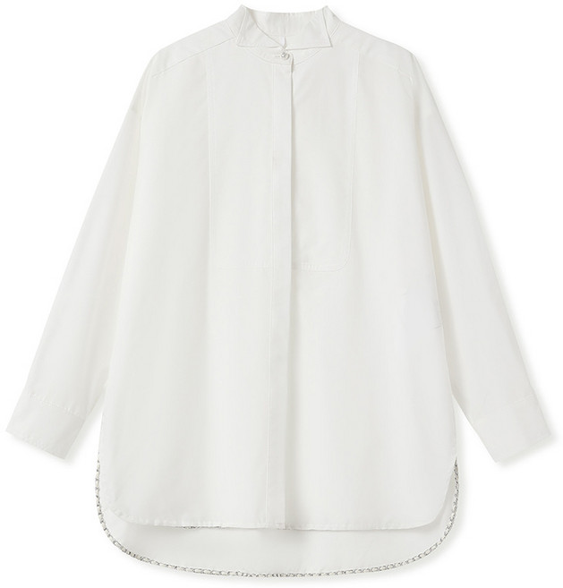 【新中式立領】純色襯衫 女式襯衫 百搭上衣 春季新款 通勤襯衫 設計感上衣 純色簡約 立領盤扣 時尚國風 通勤日常兩穿