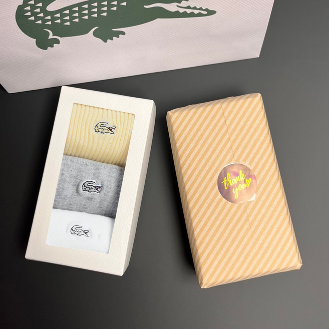 라코스테 여성 양말 세트 컬러트리플 3종세트 선물 포장